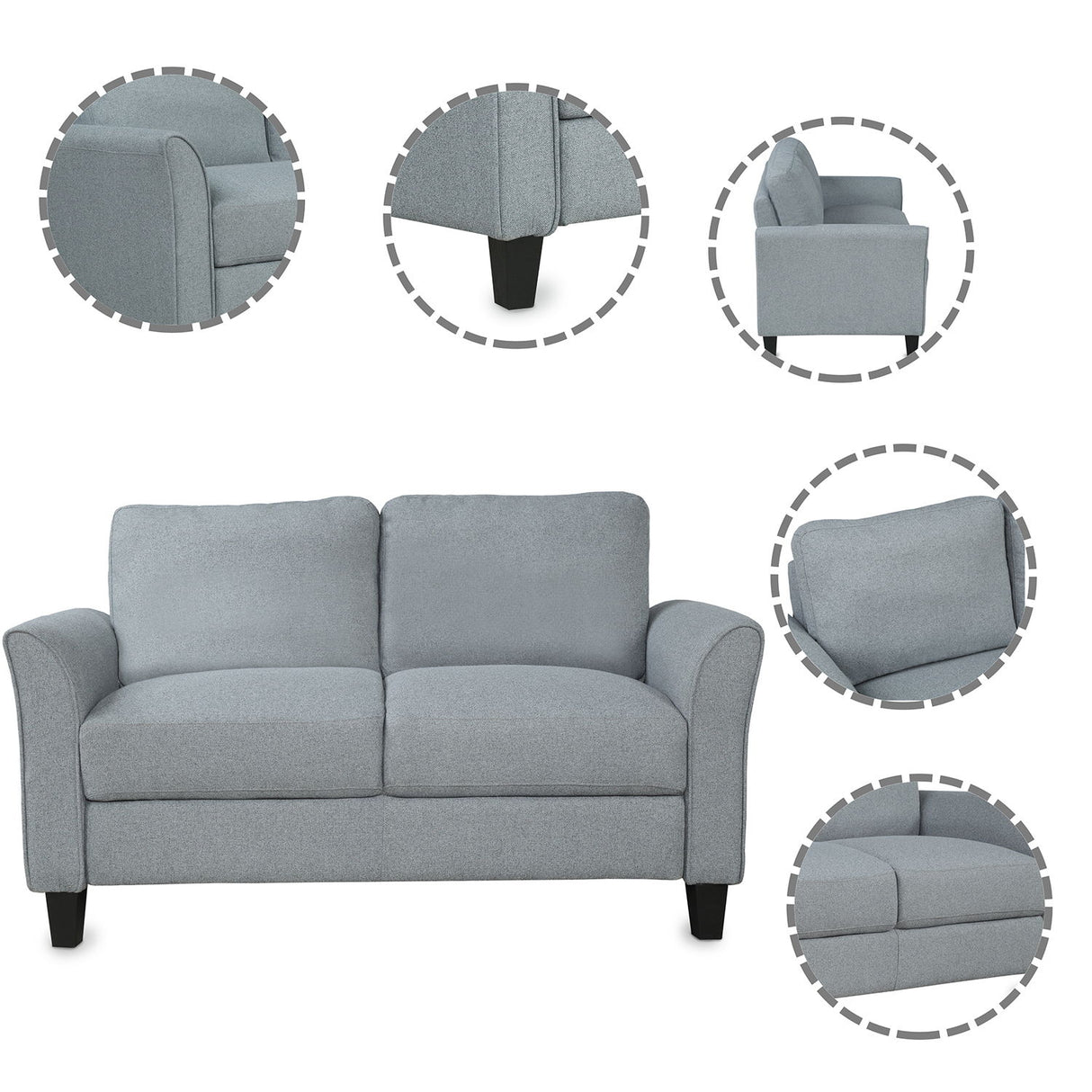 Living Room Furniture Armrest Single Sofa And Loveseat Sofa