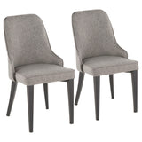 Nueva - Accent / Dining Chair - Black And Gray Fabric (Set of 2)