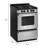 24" Freestanding Gas Range With Sealed Burners