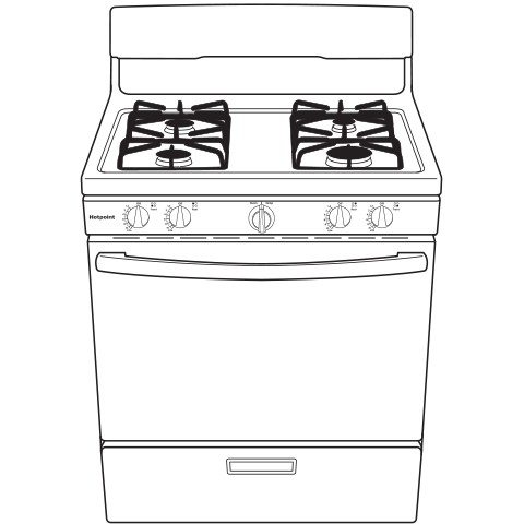 Hotpoint(R) 30" Free-Standing Gas Range - (RGBS300DMWW)