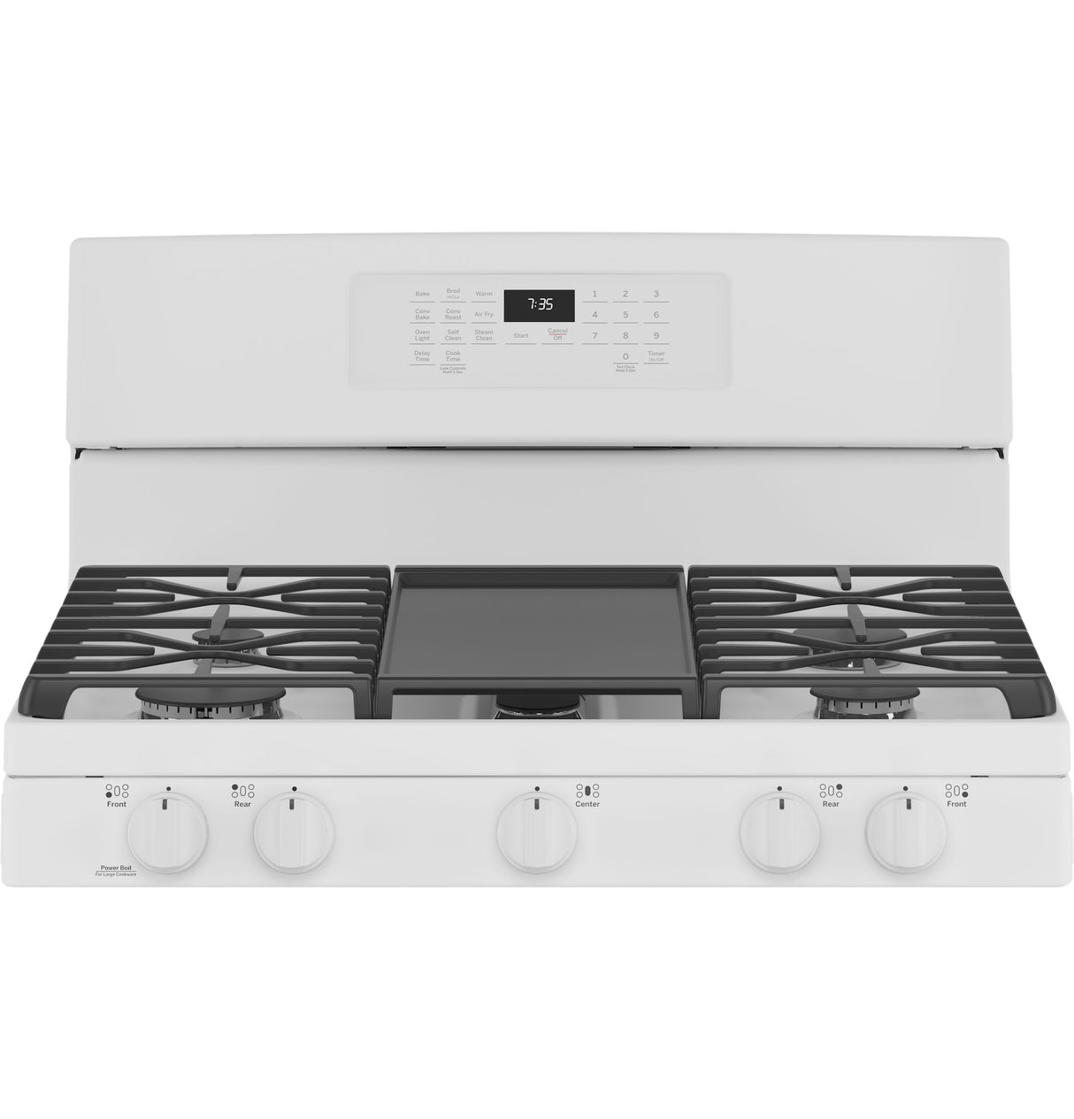 GE(R) 30" Free-Standing Gas Convection Range with No Preheat Air Fry - (JGB735DPWW)