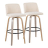 Toriano - 30" Fixed-Height Fabric Barstool (Set of 2)