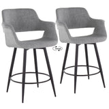 Vintage Flair - 26" Fixed-Height Counter Stool (Set of 2) - Black Legs