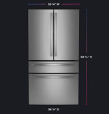 GE Profile(TM) Series ENERGY STAR(R) 28.7 Cu. Ft. Smart Fingerprint Resistant 4-Door French-Door Refrigerator With Dual-Dispense AutoFill Pitcher - (PGE29BYTFS)