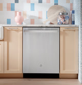 GE(R) ENERGY STAR(R) Fingerprint Resistant Top Control with Stainless Steel Interior Dishwasher with Sanitize Cycle - (GDT650SYVFS)