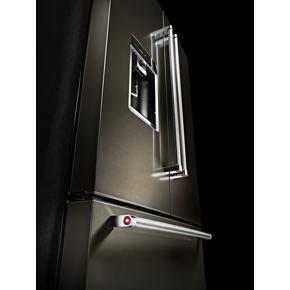 23.8 Cubic Feet 36" Counter-Depth French Door Platinum Interior Refrigerator With PrintShield Finish - Black