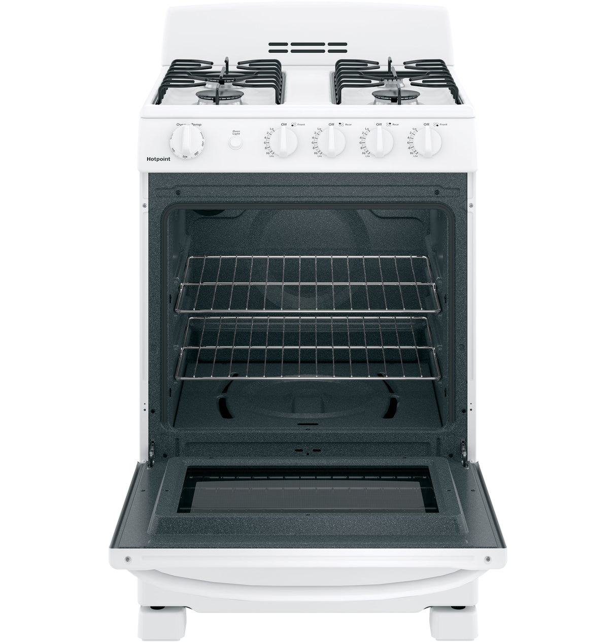 Hotpoint(R) 24" Front-Control Free-Standing Gas Range with Large Window - (RGAS300DMWW)