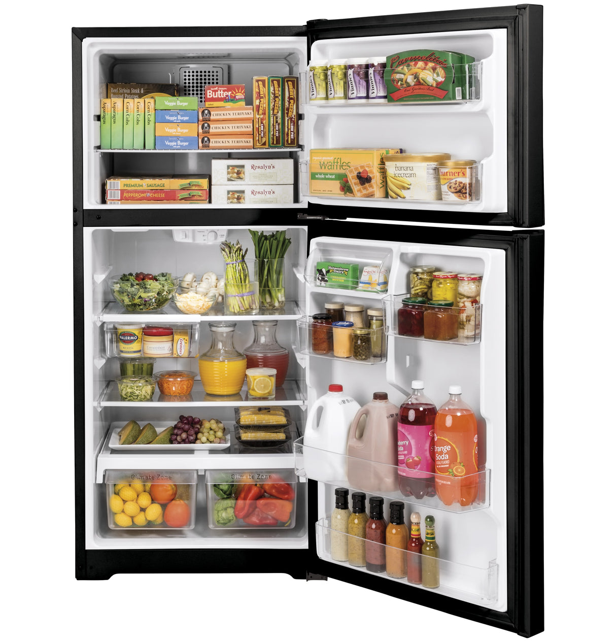 GE(R) ENERGY STAR(R) 19.2 Cu. Ft. Top-Freezer Refrigerator - (GTE19JTNRBB)