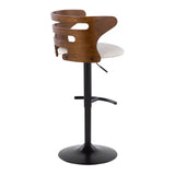 Cosi - Mid Century Modern Adjustable Barstool With Swivel With Rounded T Footrest (Set of 2)