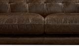 Solana - Waxy Pull Up Leather Loveseat - Dark Brown