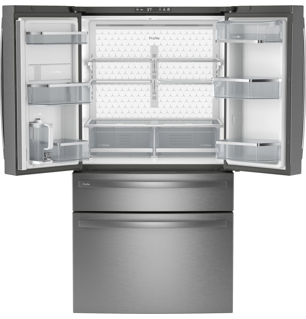 GE Profile(TM) Series ENERGY STAR(R) 28.7 Cu. Ft. Smart Fingerprint Resistant 4-Door French-Door Refrigerator With Dual-Dispense AutoFill Pitcher - (PGE29BYTFS)