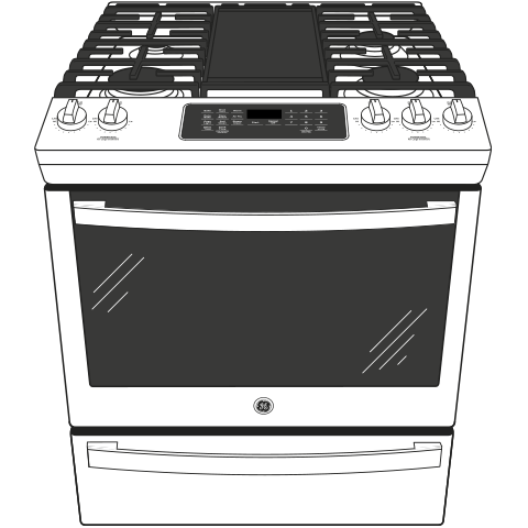 GE(R) 30" Slide-In Front-Control Convection Gas Range with No Preheat Air Fry - (JGS760FPDS)