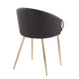 Claire - Chair - Gold Metal And Black Faux Leather