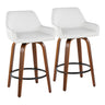 Daniella - Contemporary Fixed Height Counter Stool With Swivel With Round Footrest (Set of 2)