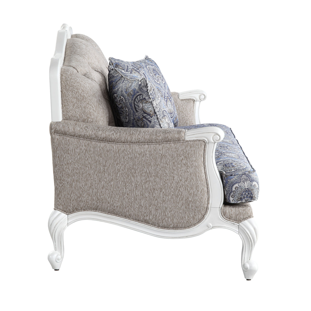 Ciddrenar - Loveseat - Fabric & White Finish