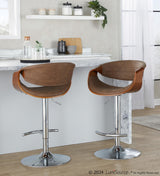 Shiraz - Adjustable Barstool - Walnut And Green