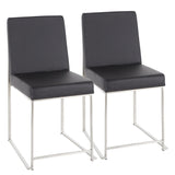 Fuji - High Back Dining Chair - Stainless Steel (Set of 2)