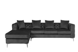 Ryan - Velvet Reversible Sectional Sofa Chaise With Nail-Head Trim