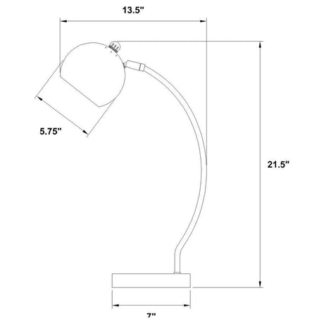 Andreas - Study Table With Wireless Charger Lamp - Gold