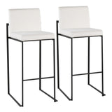 Fuji - High Back Barstool - Black Steel Legs