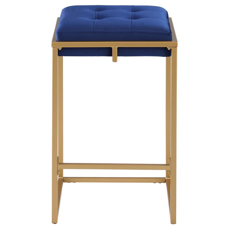 Nadia - Upholstered Backless Counter Stool (Set of 2) - Blue