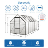 Polycarbonate Greenhouse Raised Base And Anchor Aluminum Heavy Duty Walk-In Greenhouses For Outdoor Backyard In All Season