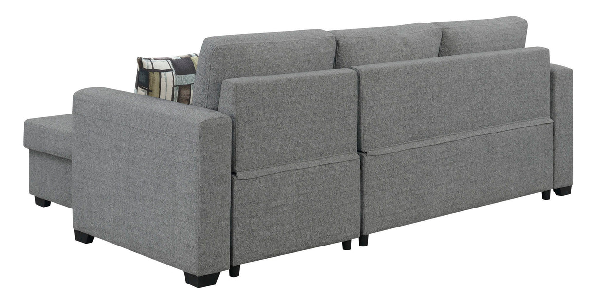 Pensole - Reversible Pop-Up Sleeper Sectional - Gray