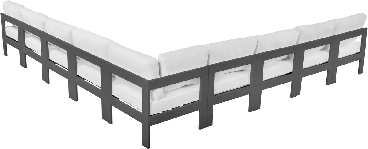 Nizuc - Outdoor Patio Modular Sectional 9 Piece - White - Fabric - Modern & Contemporary