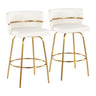 Cinch - 26" Fixed-Height Counter Stool With Swivel - Gold Metal Base (Set of 2)