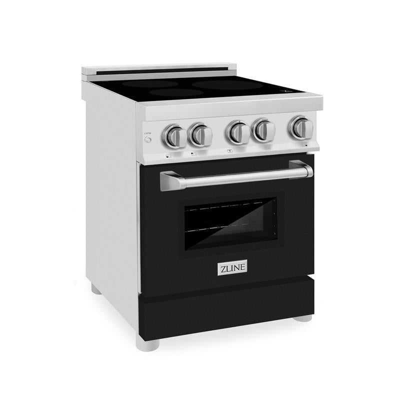 ZLINE 24" 2.8 cu. ft. Induction Range with a 3 Element Stove and Electric Oven in Stainless Steel (RAIND-24) [Color: Black Matte] - (RAINDBLM24)