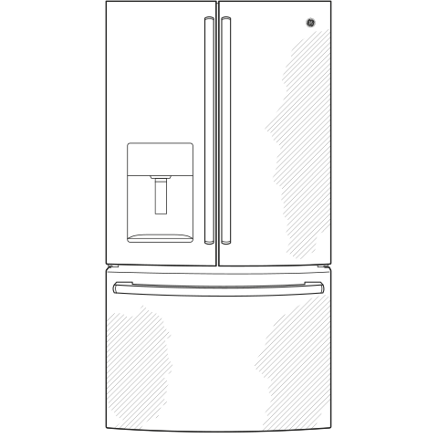 GE(R) ENERGY STAR(R) 23.6 Cu. Ft. French-Door Refrigerator - (GFE24JYKFS)