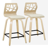 Folia - 24" Fixed-height Counter Stool (Set of 2) - Beige