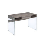 Armon - Desk - Gray Oak & Clear Glass