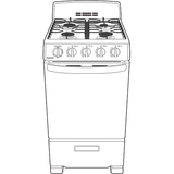 Hotpoint(R) 20" Front-Control Free-Standing Gas Range with Sealed Burners - (RGAS200DMWW)