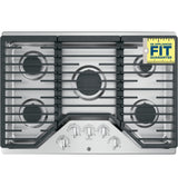 GE(R) 30" Built-In Gas Cooktop with 5 Burners and Dishwasher Safe Grates - (JGP5030SLSS)