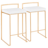 Fuji - Counter Stool With Cushion - Gold Legs