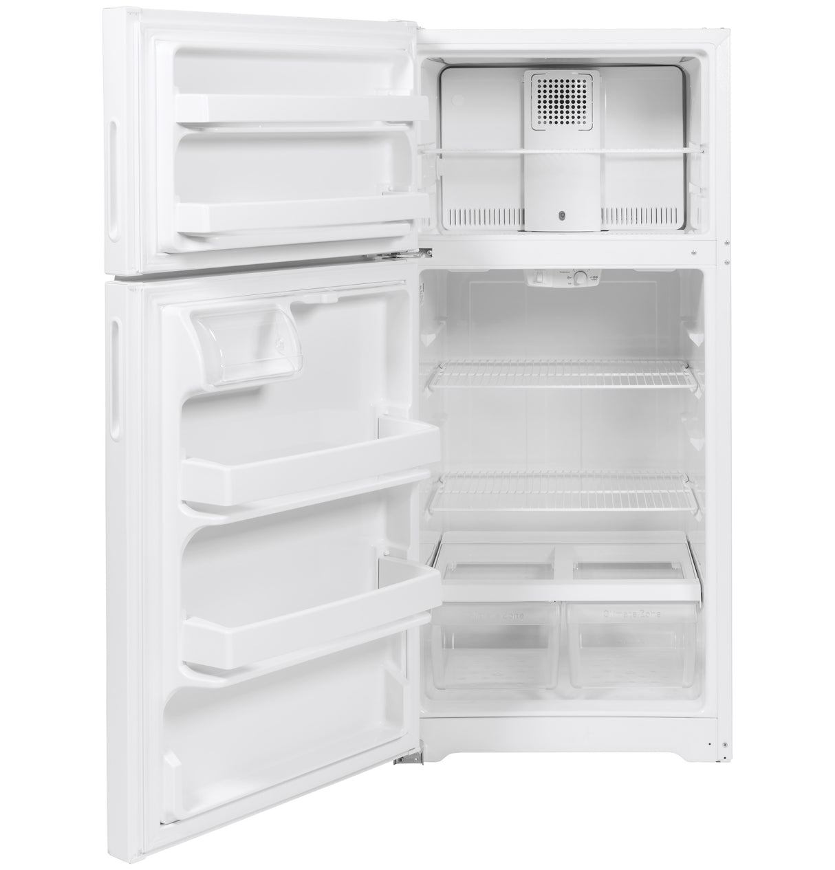 Hotpoint(R) ENERGY STAR(R) 15.6 Cu. Ft. Recessed Handle Top-Freezer Refrigerator - (HPE16BTNLWW)