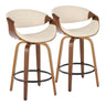 Symphony - 26" Fixed-Height Counter Stool (Set of 2) - Walnut & Black Base