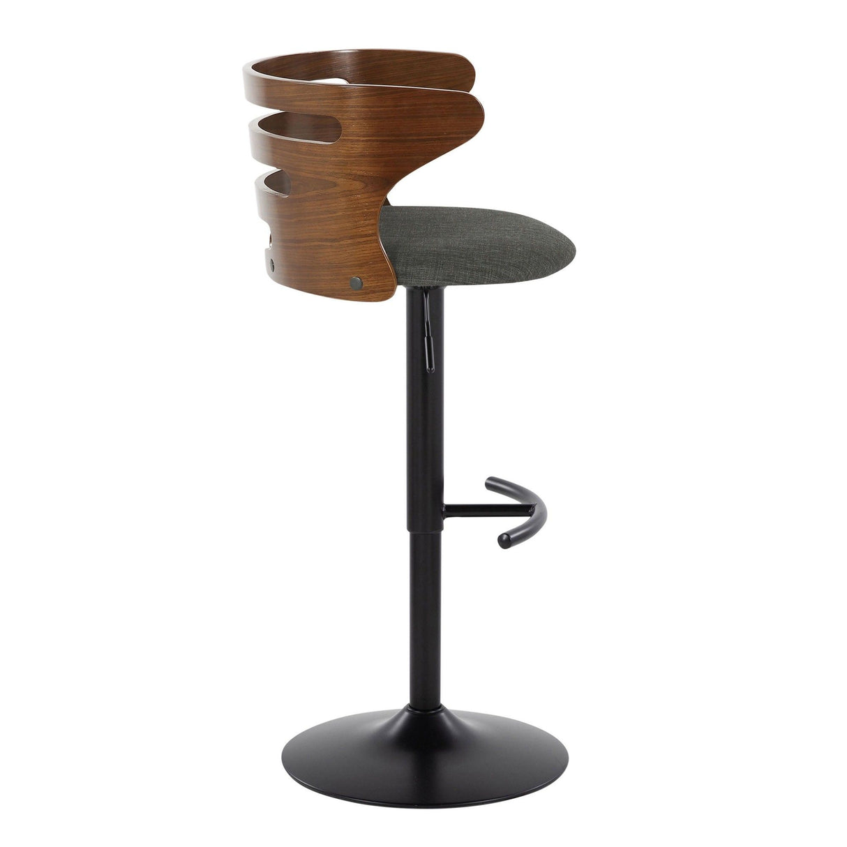 Cosi - Adjustable Barstool (Set of 2) - Black Base, Walnut Backrest