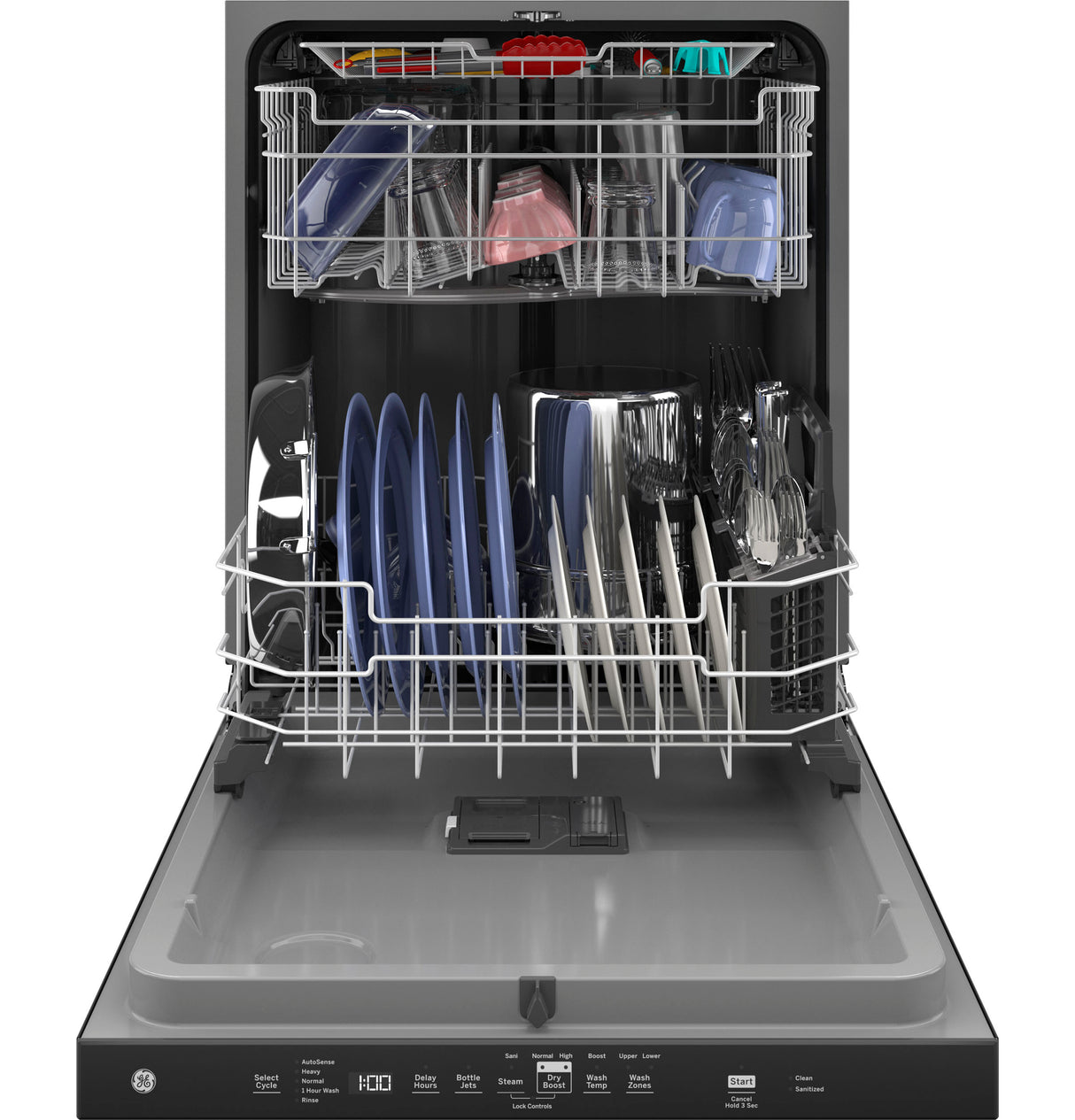 GE(R) ENERGY STAR(R) Top Control with Plastic Interior Dishwasher with Sanitize Cycle & Dry Boost - (GDP630PGRBB)