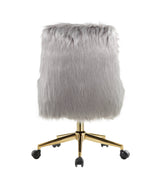 Arundell II - Faux Fur Office Chair - Gold / Gray