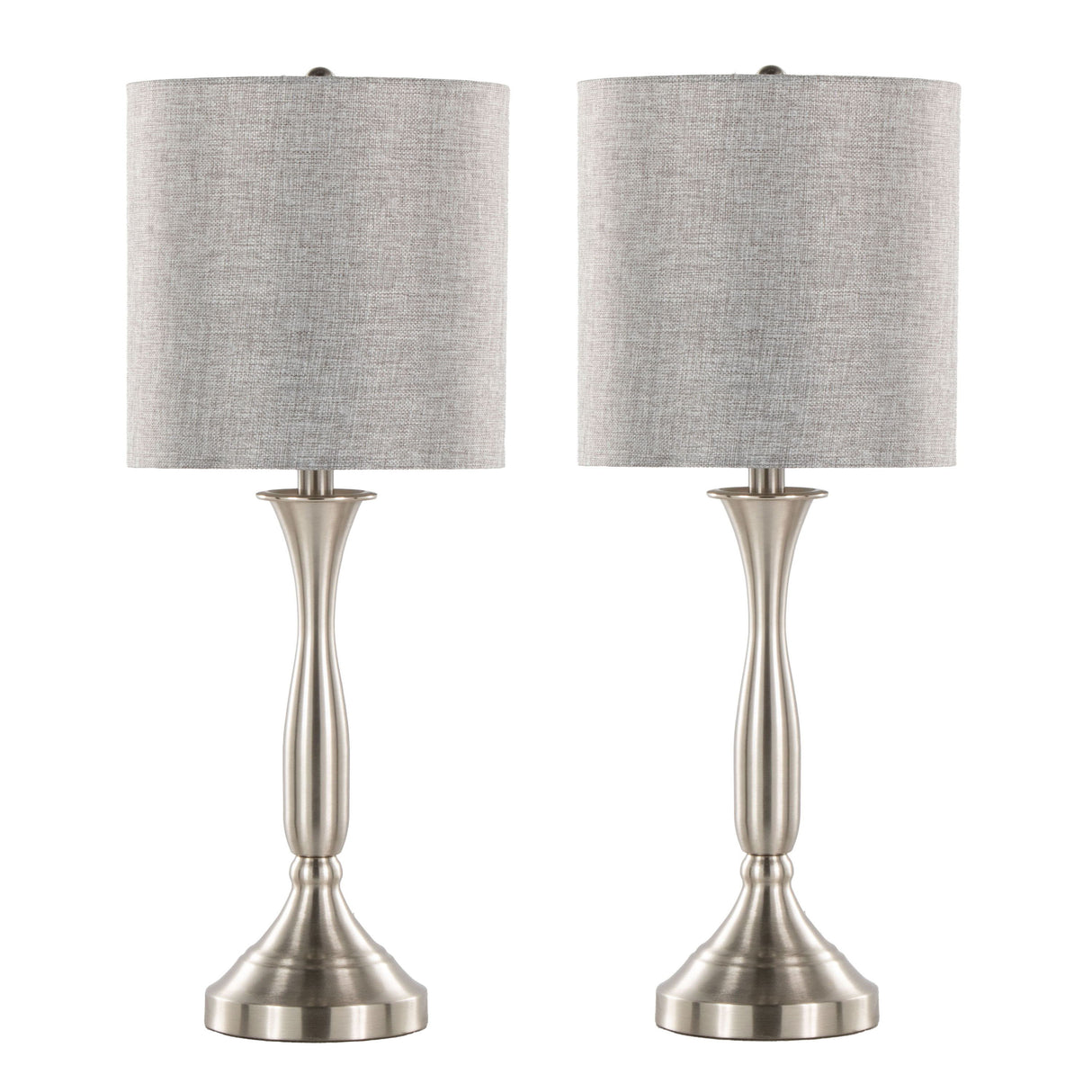 Sawyer - 25" Metal Table Lamp With Usb (Set of 2) - Light Grey Linen