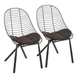 Wired - Contemporary Chair (Set of 2) - Black / Espresso