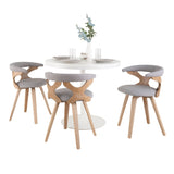 Dakota Gardenia - 4 Piece Contemporary Dining Set - Whitewashed / Gray