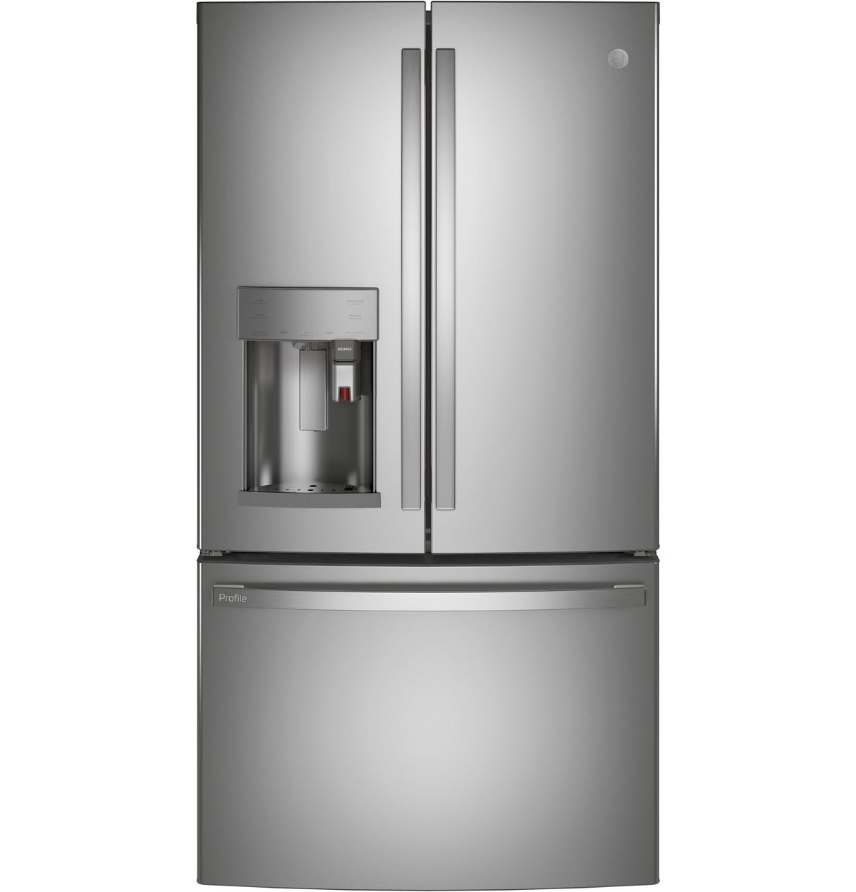 GE Profile(TM) Series ENERGY STAR(R) 22.1 Cu. Ft. Smart Counter-Depth Fingerprint Resistant French-Door Refrigerator with Keurig(R) K-Cup(R) Brewing System - (PYE22PYNFS)