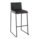 Mason Mara - 30" Fixed-Height Barstool (Set of 2) - Black Legs