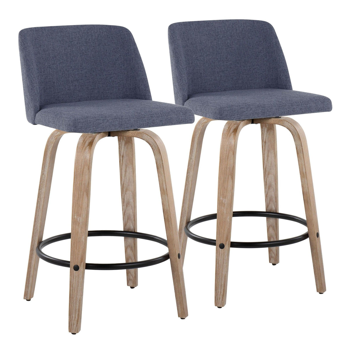 Toriano - 26" Fixed-Height Counter Stool (Set of 2) - Light Brown & Black Base