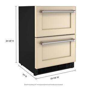 24" Panel-Ready Undercounter Double-Drawer Refrigerator/Freezer