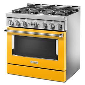 KitchenAid 36'' Smart Commercial-Style Gas Range With 6 Burners - Yellow Pepper