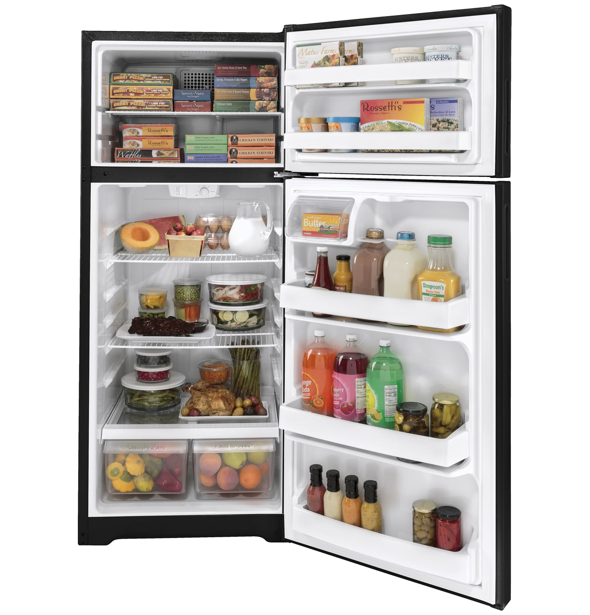 Hotpoint(R) 17.5 Cu. Ft. Recessed Handle Top-Freezer Refrigerator - (HPS18BTNRBB)